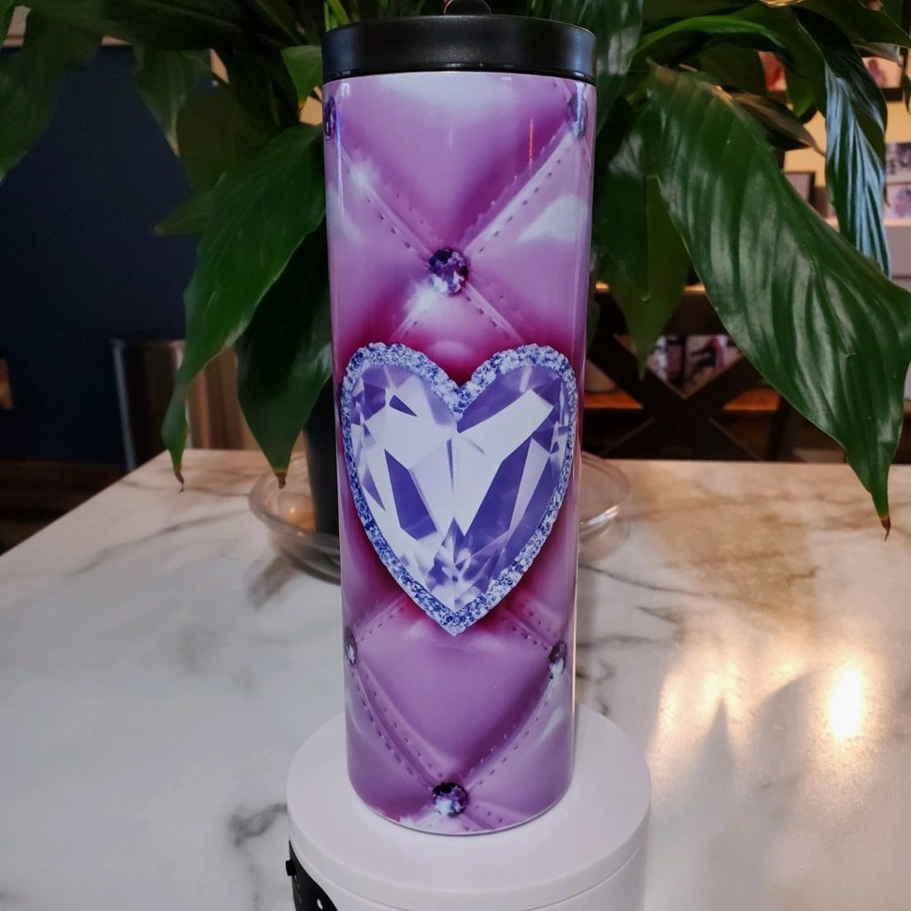 Quilted Jewel Heart 20oz Tumbler with duo lids 🎉sale